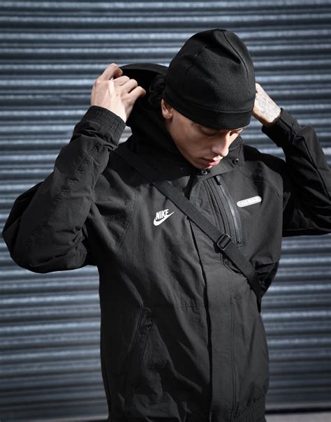 nike air jacke black|Nike black woven jacket.